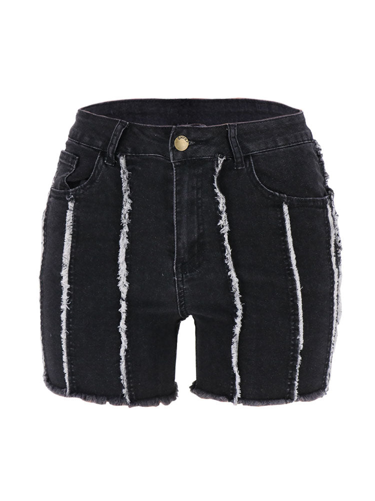 Denim Cropped Jacket Short Set