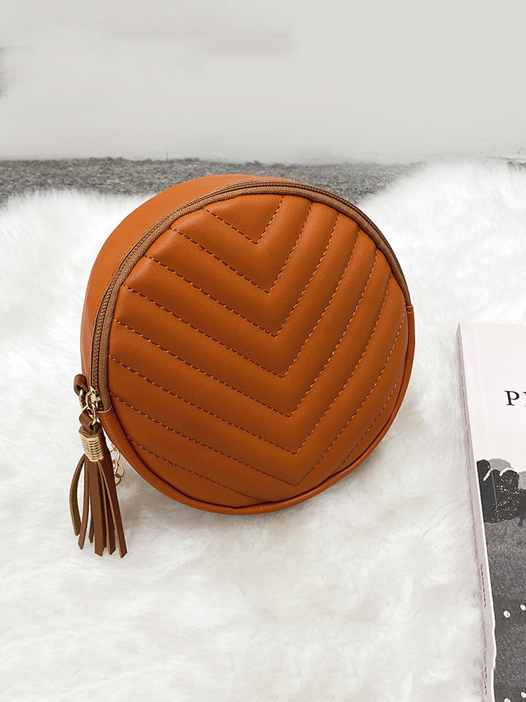 Women's Tassel Round Shape Crossbody Bag