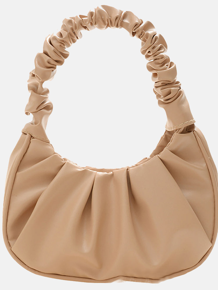 Women's Pleated Solid Color Shoulder Bag