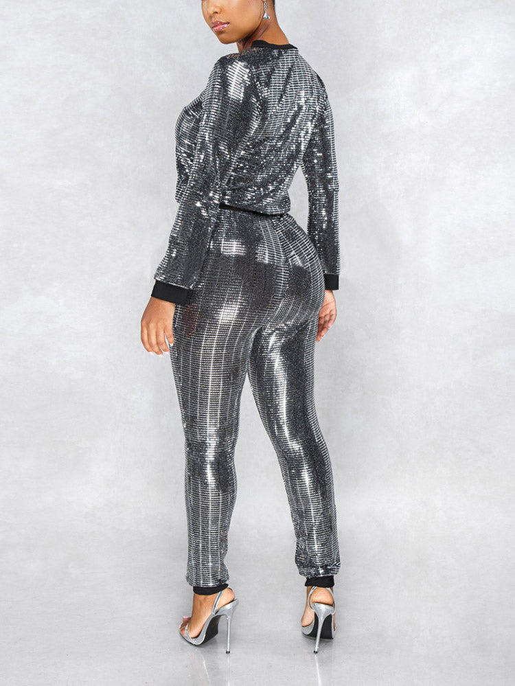 Women's Sequin Long Sleeves Set