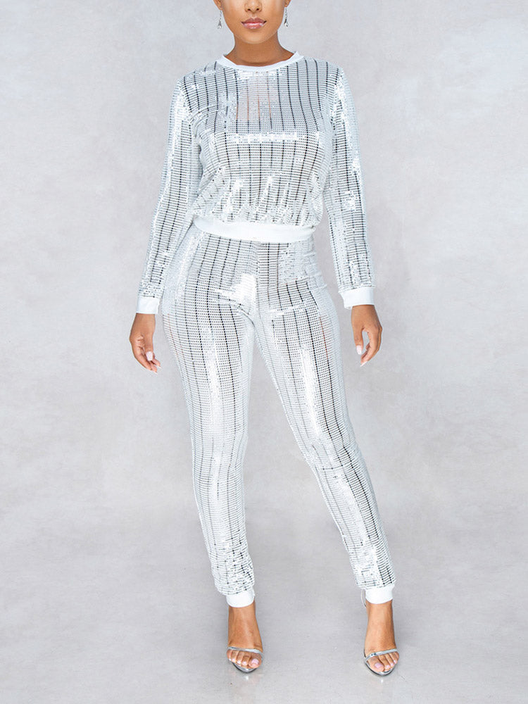 Women's Sequin Long Sleeves Set