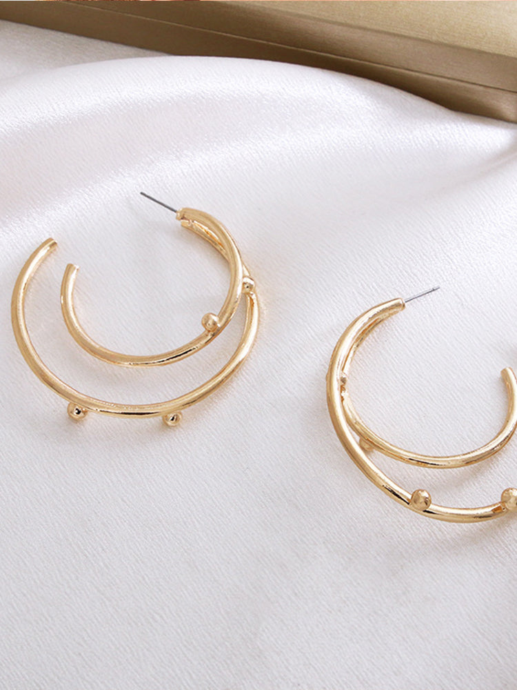Women's C-shaped Hollow Earrings