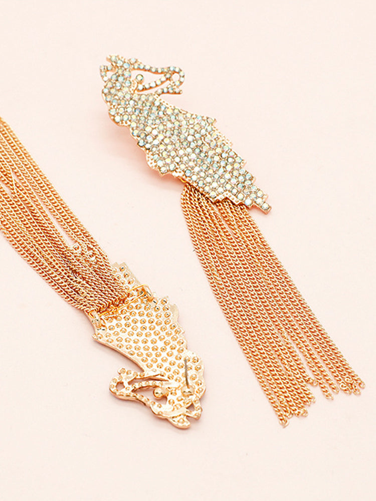 Women's Rhinestone Tassel Earrings