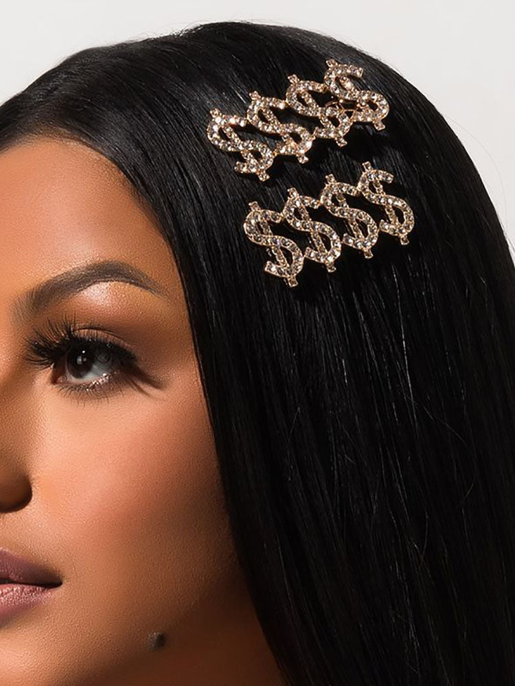 Women's Rhinestone Letter Hair Barrettes