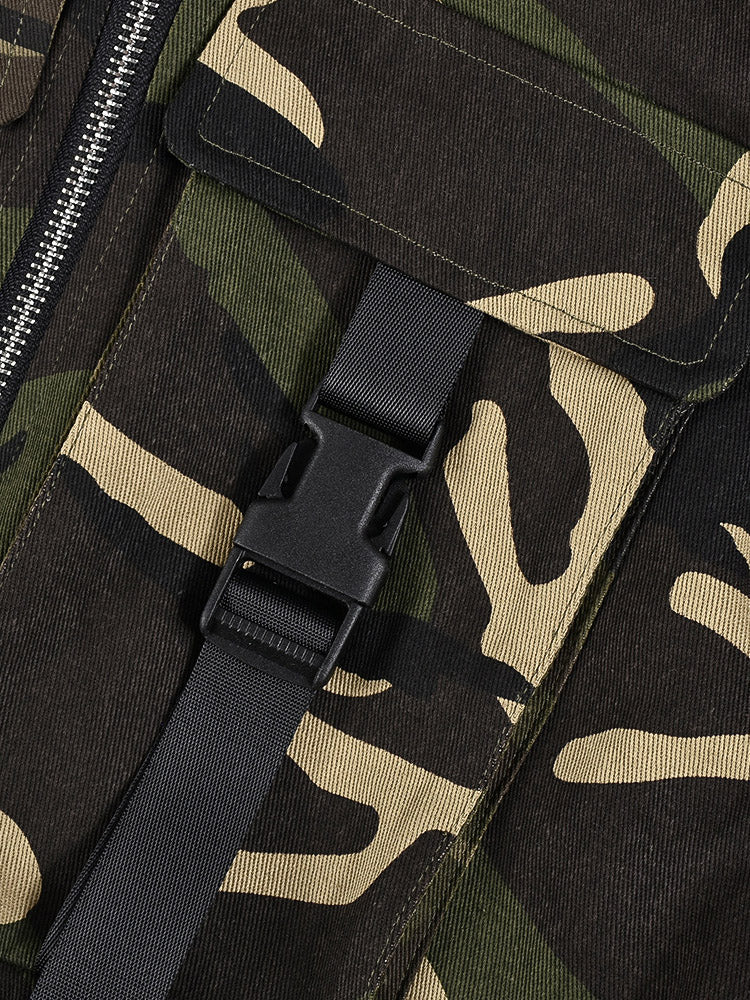 Camouflage Jacket Pants Denim Set