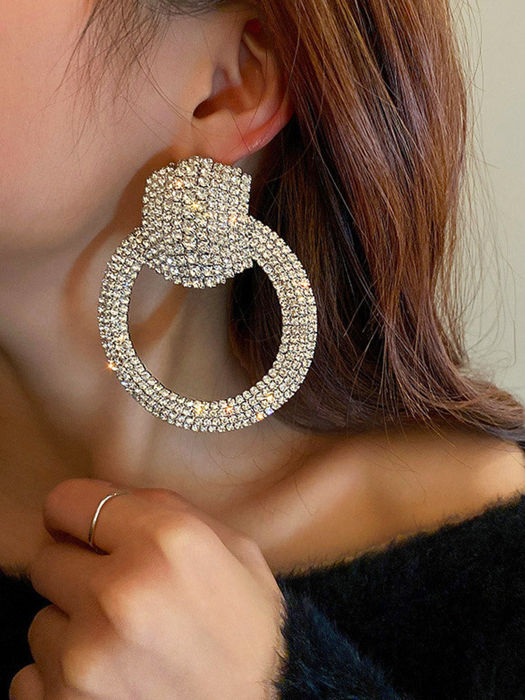 Women's Rhinestone Geometric Earrings