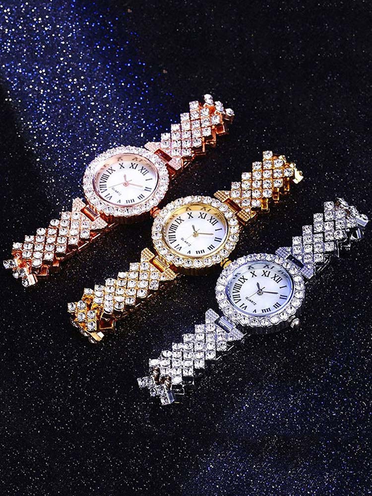 Women's Rhinestone Watches Bracelet Set
