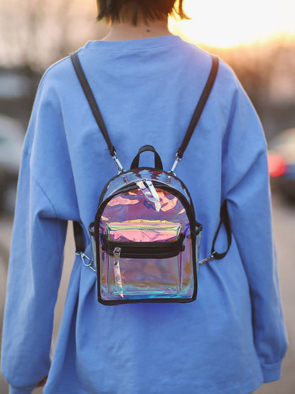 Women's Holographic Curved Top Backpack