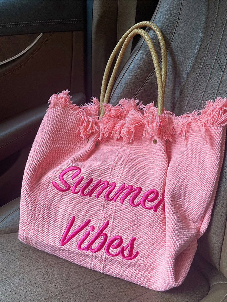 Women's Summer Vibe Tassel Tote Bag