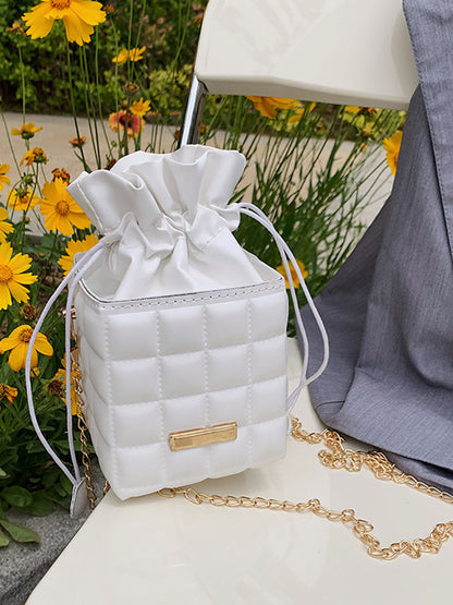 Women's Chain Drawstring Bucket Bag