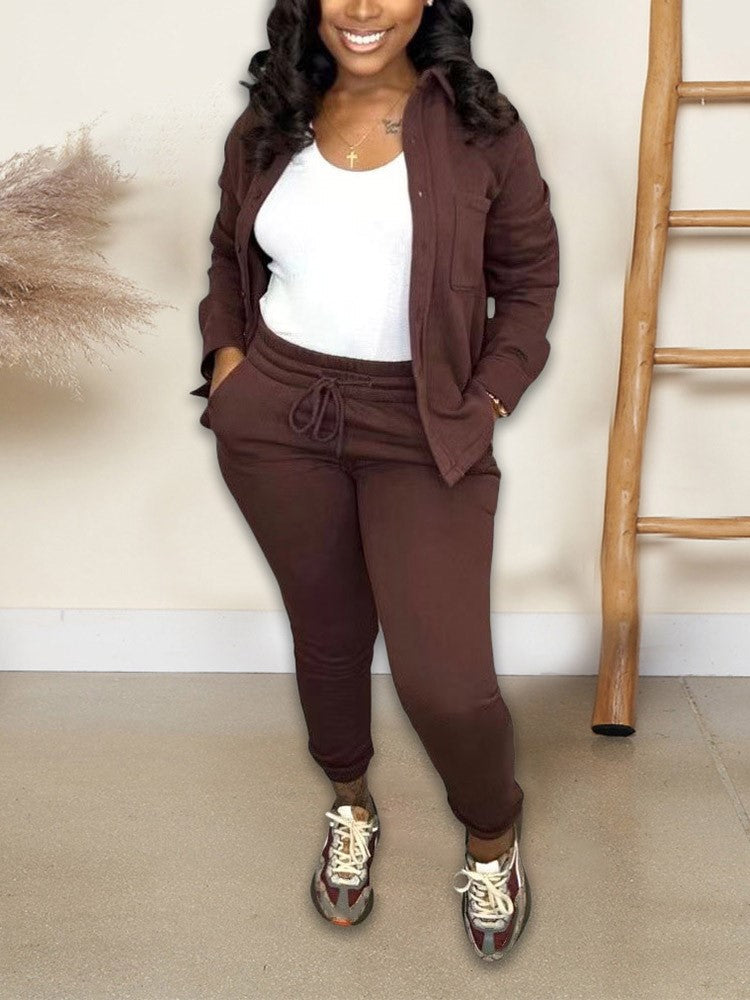 Fleece-lined Tracksuit set