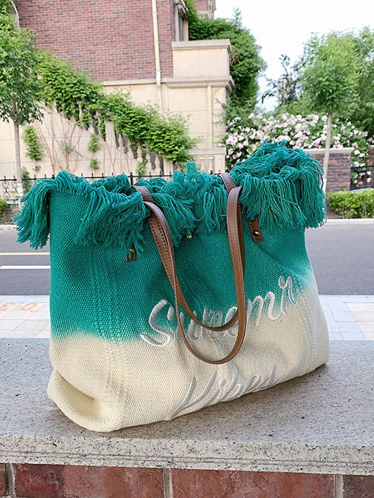 Women's Summer Vibe Tassel Tote Bag