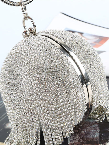 Women's Rhinestone Tassel Evening Clutch