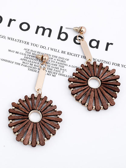 Women's Vintage Hollow Wood Earrings