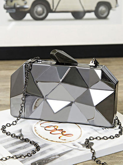 Women's Uneven Metal Box Bag