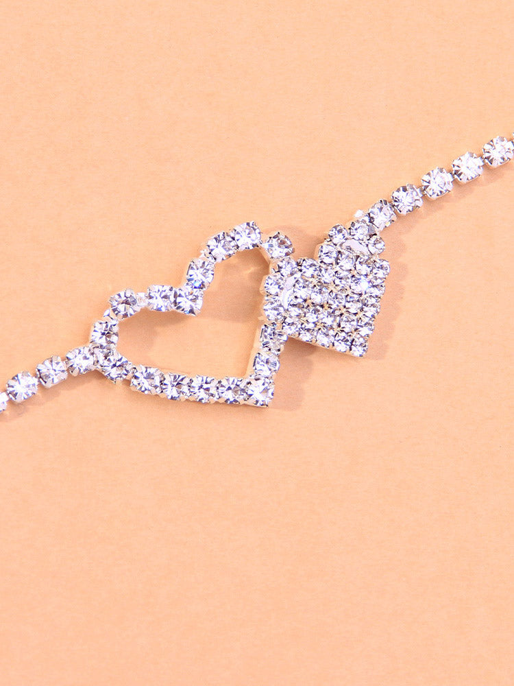 Women's Heart Rhinestone Anklet