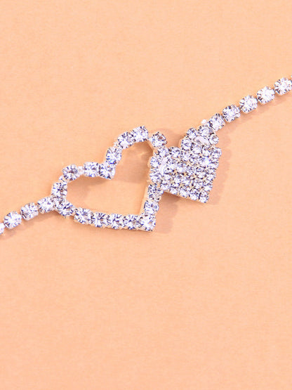 Women's Heart Rhinestone Anklet