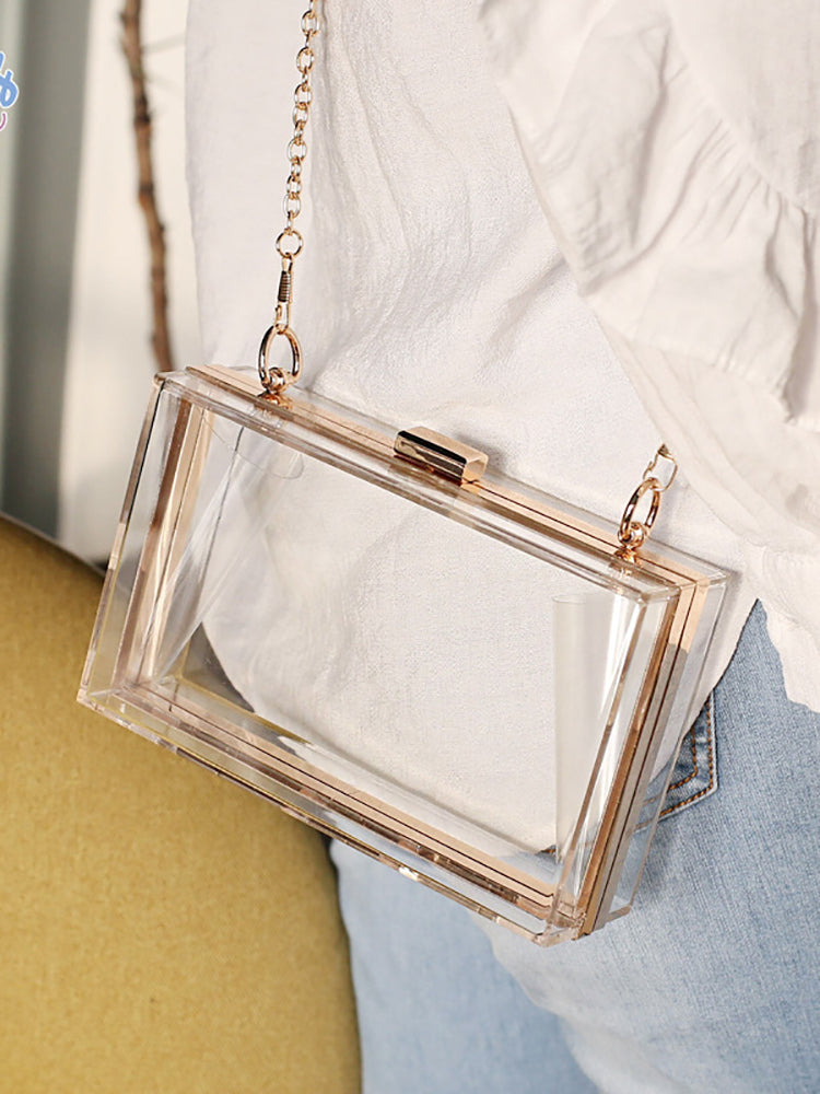 Women's Solid Color Geometric Party Clutch