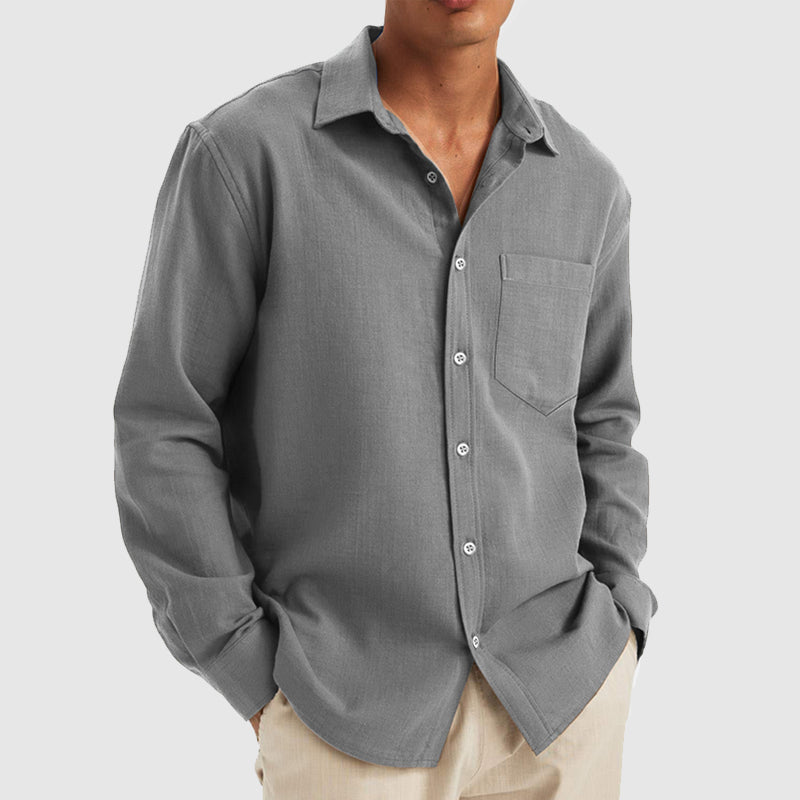 Men's Everyday Casual Solid Color Comfortable Long Sleeve Shirt