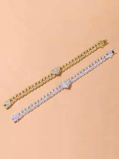 Women's Heart Rhinestone Anklet