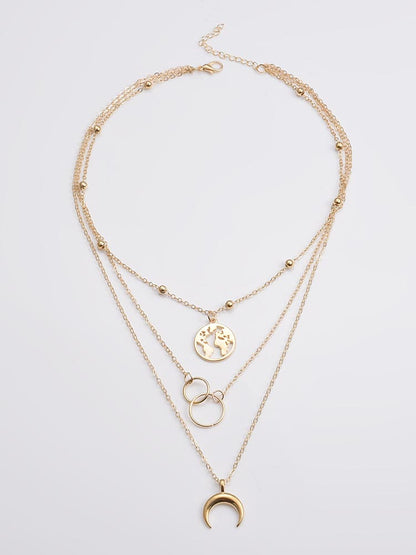 Women's Moon Layered Necklace