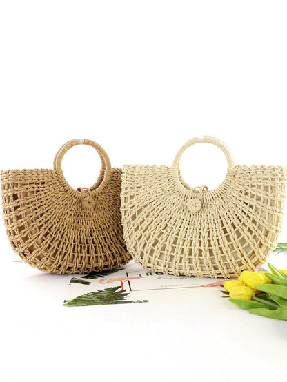 Women's Straw Hollow Casual Handbag