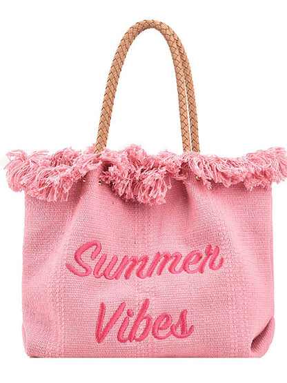 Women's Summer Vibe Tassel Tote Bag