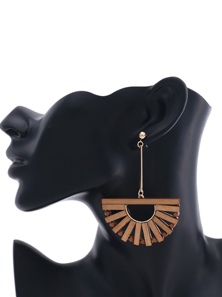 Women's Vintage Hollow Wood Earrings