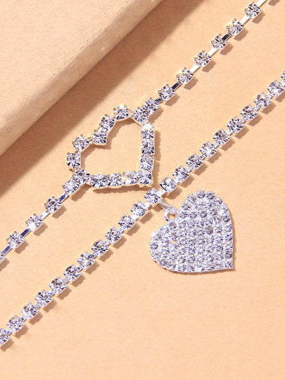 Women's Heart Rhinestone Anklet