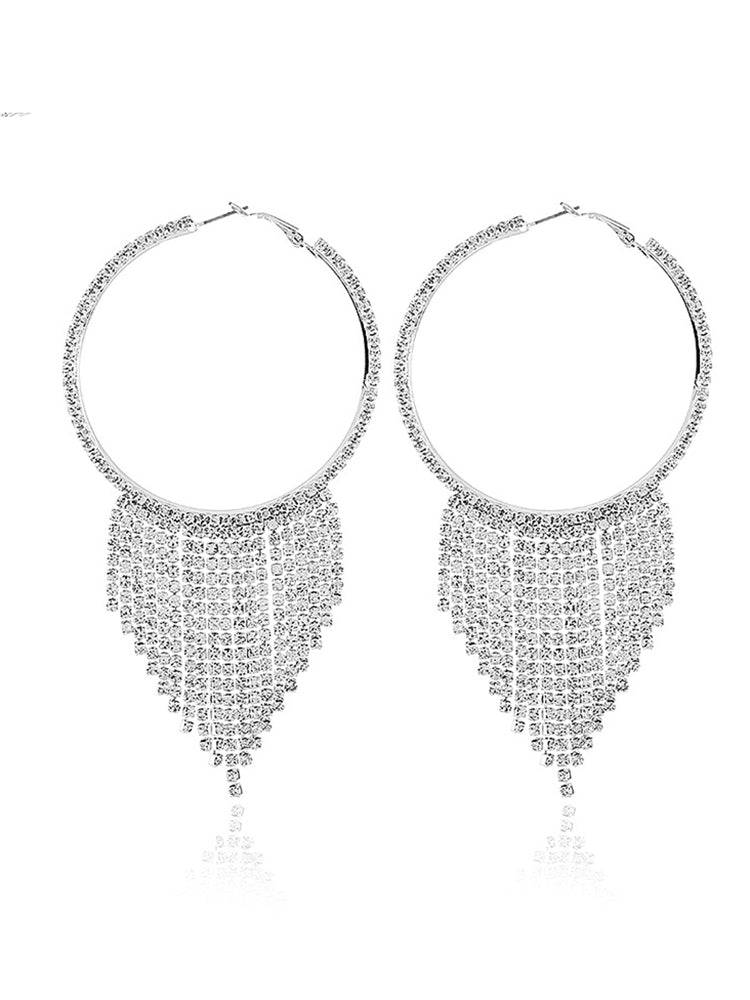 Women's Rhinestone Hoop Earrings