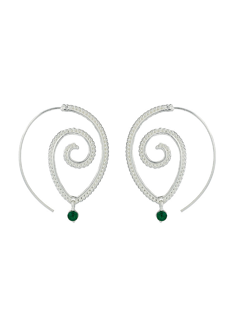 Women's Retro Swirl Hoop Earrings