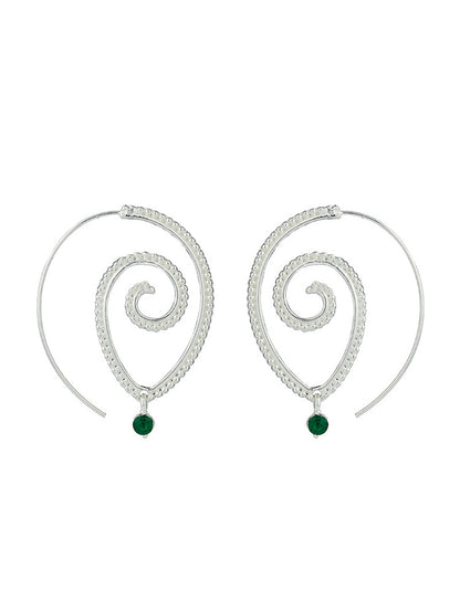 Women's Retro Swirl Hoop Earrings