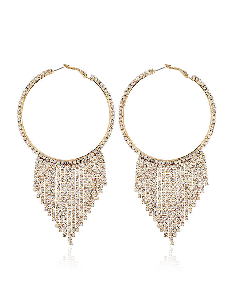 Women's Rhinestone Hoop Earrings