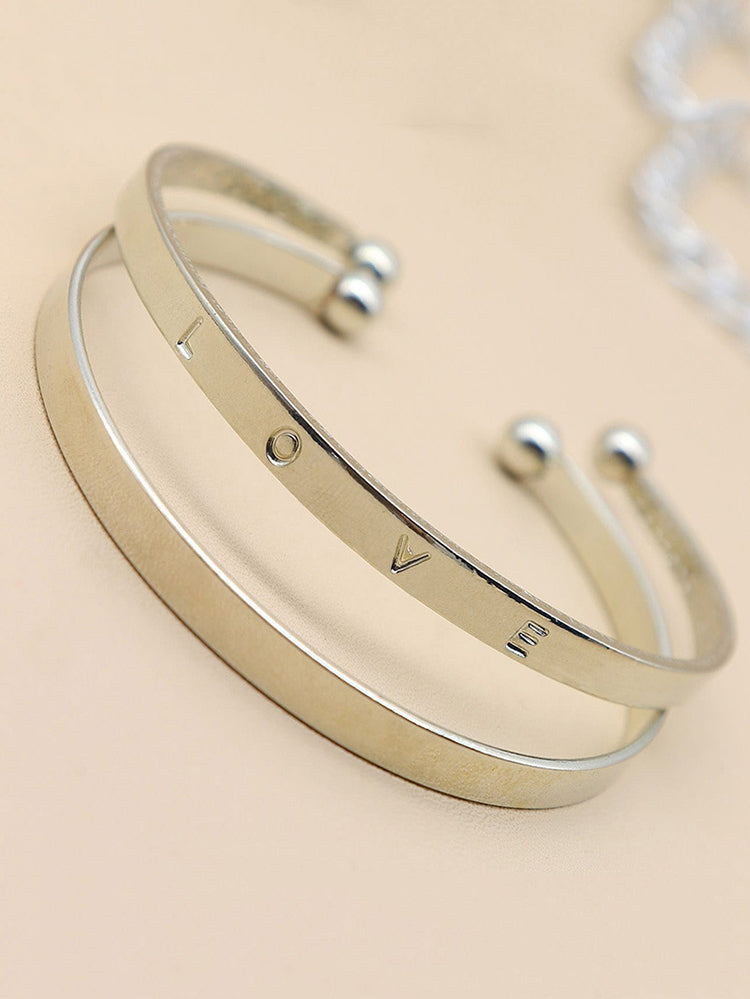 Women's Love Gold 4 Pieces Bracelet Set