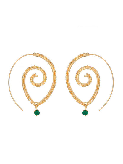 Women's Retro Swirl Hoop Earrings