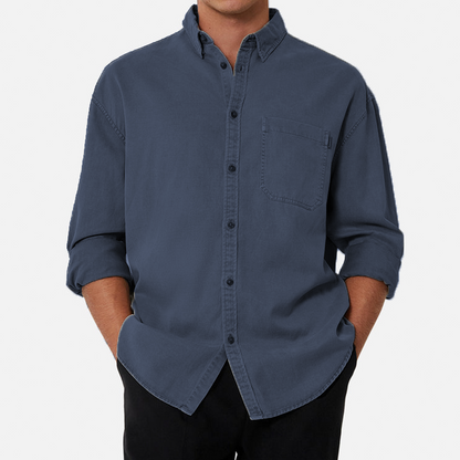 Men's Cotton Basic Cotton Long Sleeve Shirt