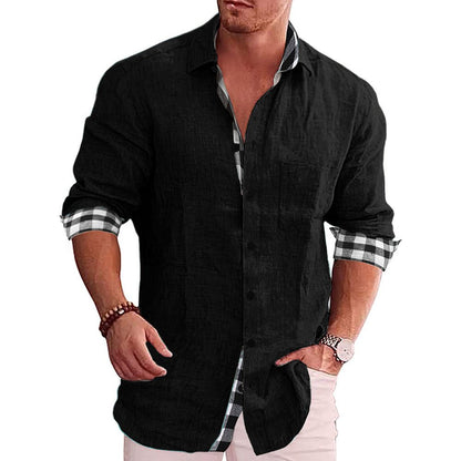 Summer Gentleman Paneled Casual Buttons  Pocket Shirt