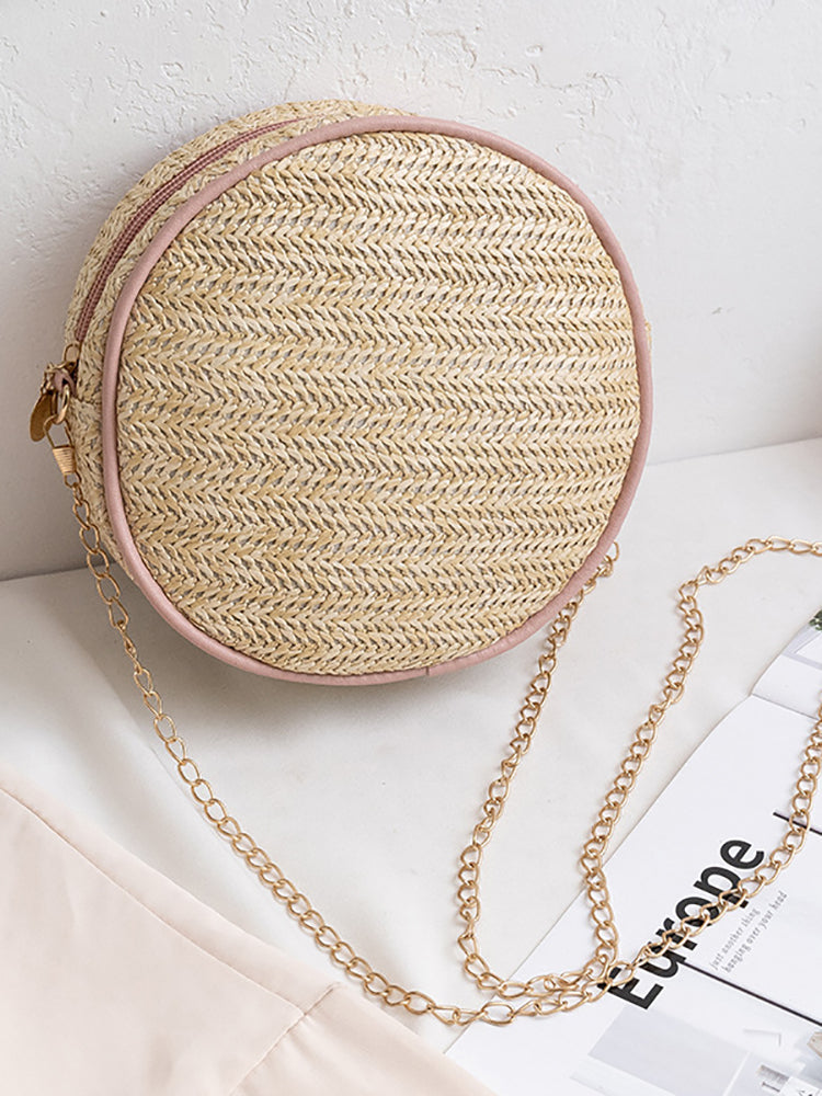 Women's Summer Rattan Woven Beach Shoulder Bag