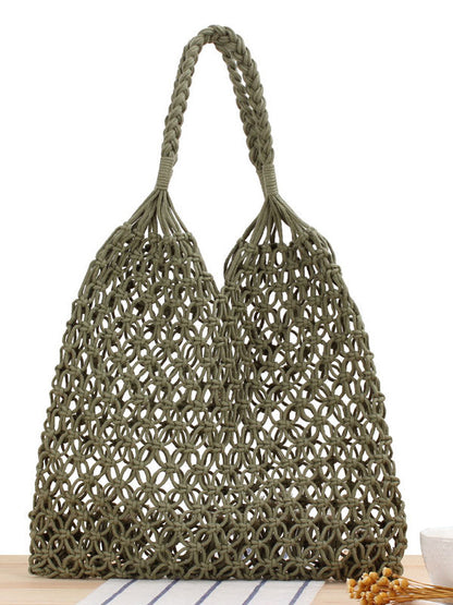 Women's Rope Weaving Hollow Tote