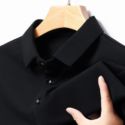 Men's Casual Lapel Waffle Polo Shirt