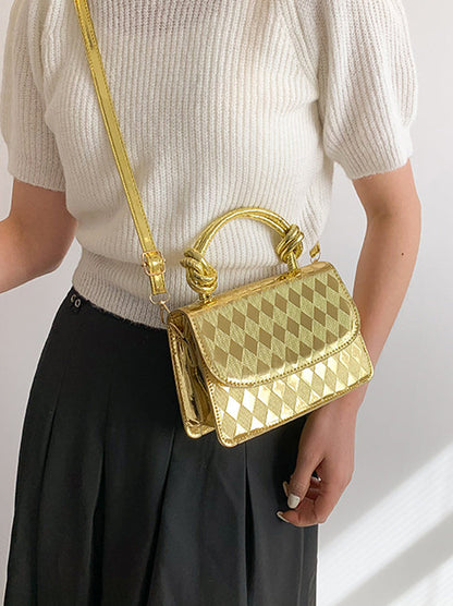 Women's Metallic Shiny Square Bag