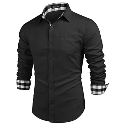 Summer Gentleman Paneled Casual Buttons  Pocket Shirt