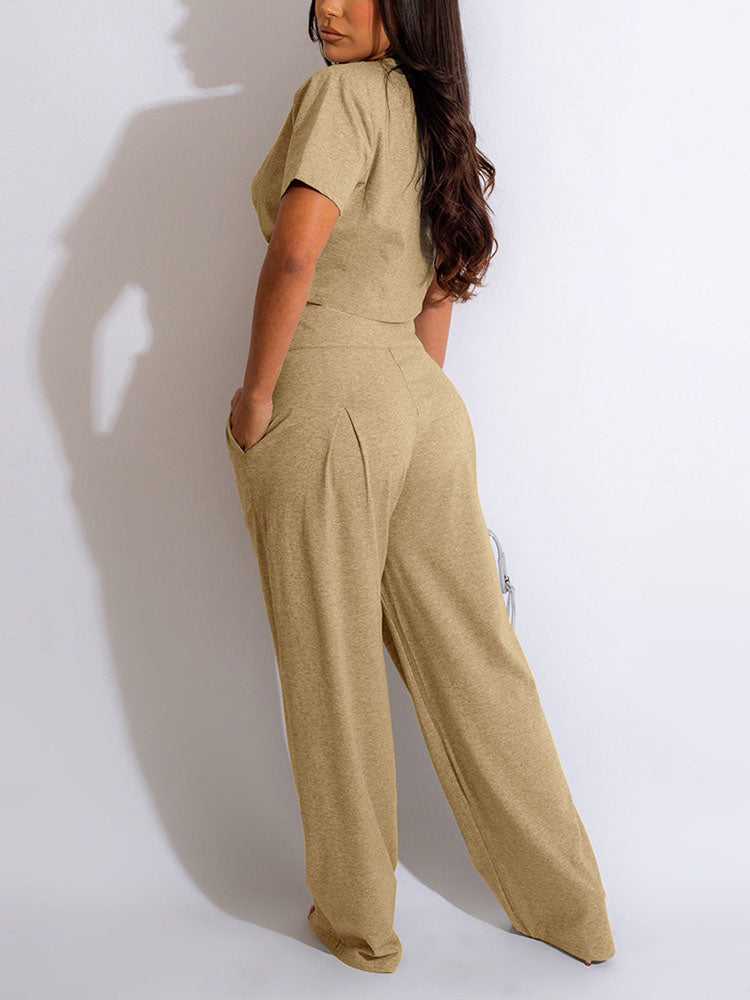 Drawstring Top Pant Set