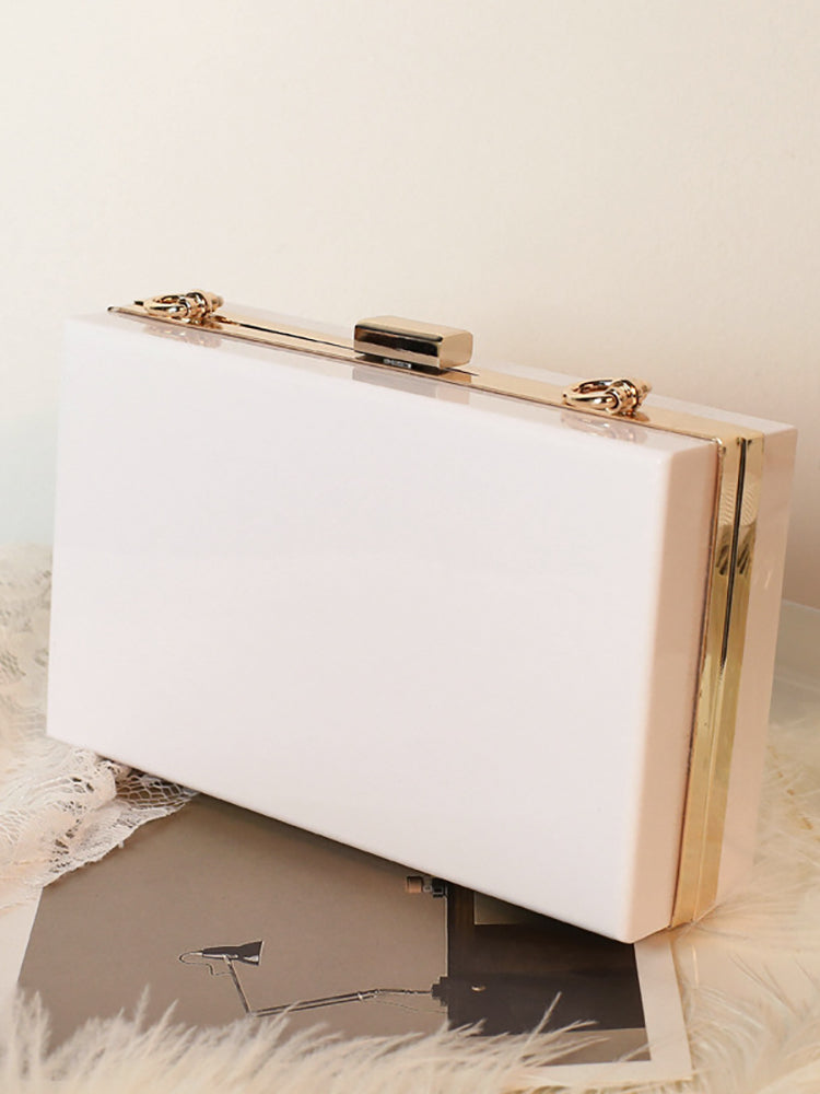 Women's Solid Color Geometric Party Clutch