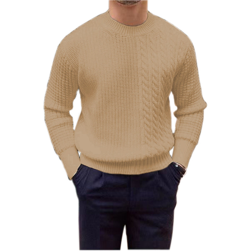 Men's round neck long sleeve casual knitted cashmere sweater