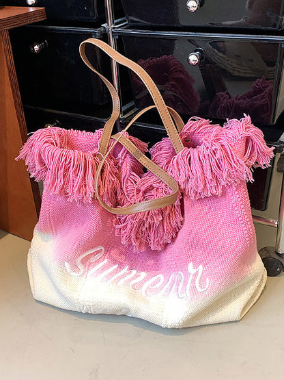 Women's Summer Vibe Tassel Tote Bag