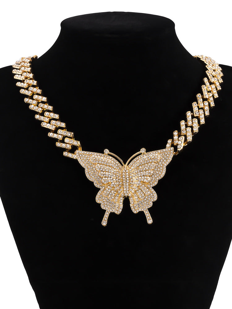 Women's Butterfly Rhinestone Necklace