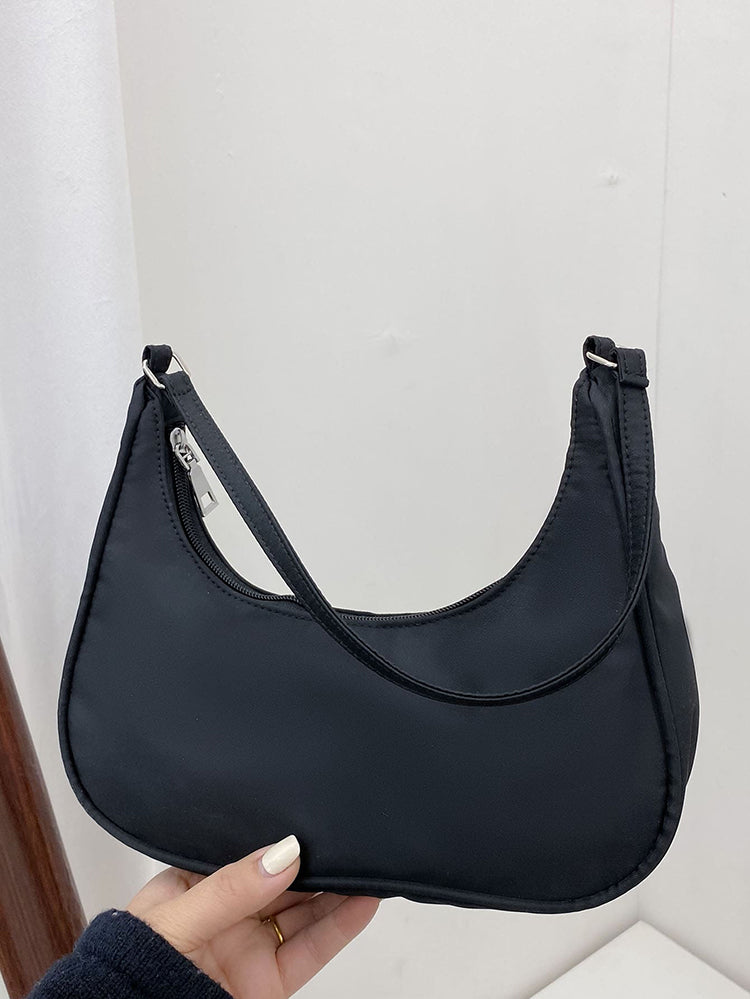 Women's Solid Color Zip Up Bag