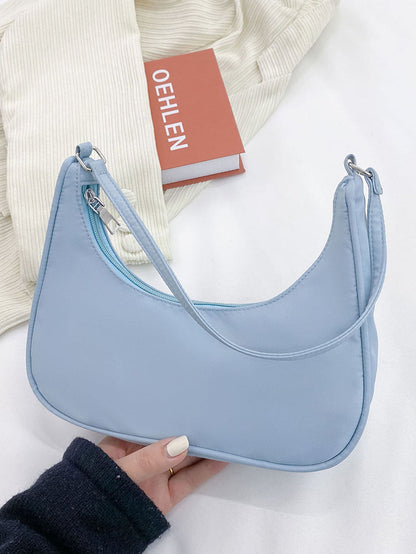 Women's Solid Color Zip Up Bag