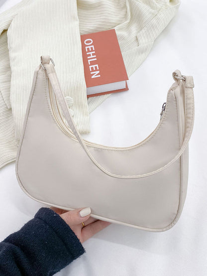 Women's Solid Color Zip Up Bag